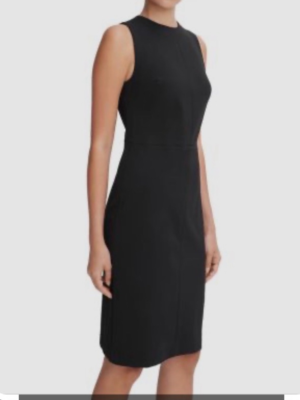 Vince Black Sleeveless Midi Sheath Dress